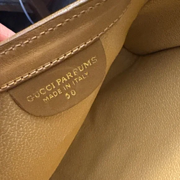 Gucci Beige Clutch with Red and Green Stripes gold tone hardware - Picture 7 of 7